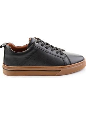 Bambi Black Genuine Leather Men's Sneakers E01082009503