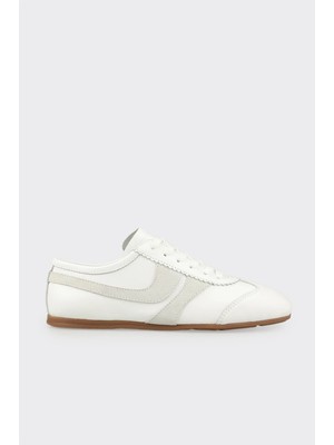Elle White Leather Women's Sneakers