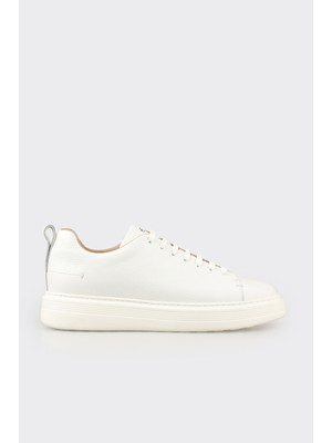 Elle White Leather Men's Casual Shoes