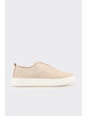 Elle Beige Leather Men's Casual Shoes