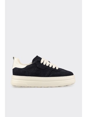 Elle Navy Leather Women's Sneakers