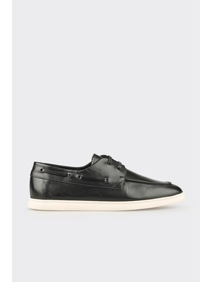 Elle Black Leather Men's Casual Shoes