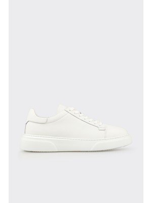 Elle White Leather Men's Casual Shoes