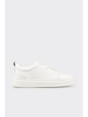 Elle White Leather Men's Casual Shoes