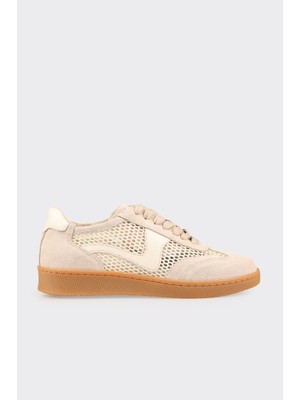 Elle Ecru Leather Women's Sneakers