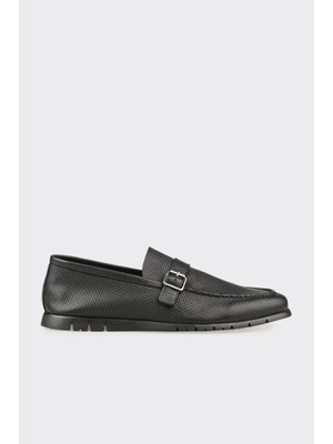 Elle Black Leather Men's Casual Shoes