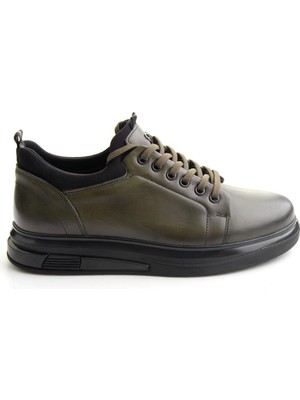 Bambi Khaki Genuine Leather Men's Casual Shoes E01398400303