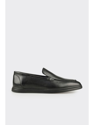 Elle Black Leather Men's Casual Shoes