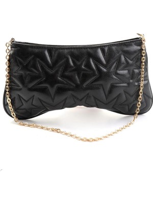 Bambi Black Print Detail Women's Evening Bag C06174001510