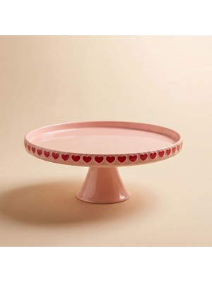 Karaca Sweetheart Cake Stand Pink 27 cm