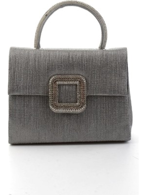 Bambi Platinum Striped Women's Evening Bag C06650267810