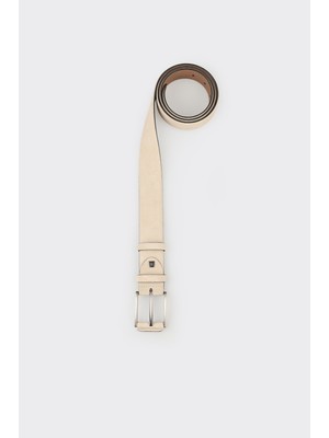 Elle Beige Leather Men's Belt