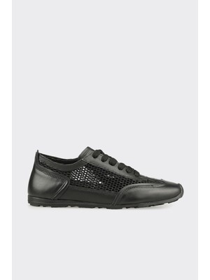 Elle Black Leather Women's Sneakers