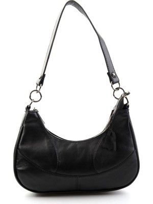 Bambi Black Genuine Leather Women's Shoulder Bag C06655065003