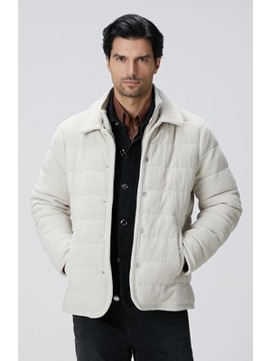 Network Off-White Corduroy Puffer Coat Jacket