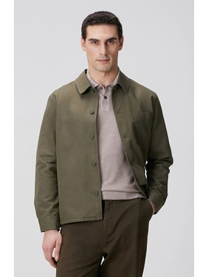 Network Khaki Linen Blend Overshirt