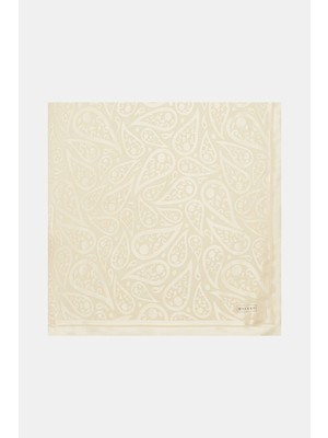 Vakko Ecru Paisley Esmeralda Scarf