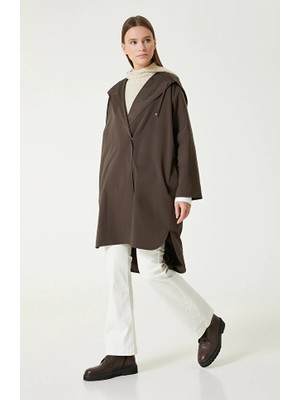 Network Dark Grey Hooded Trench Coat