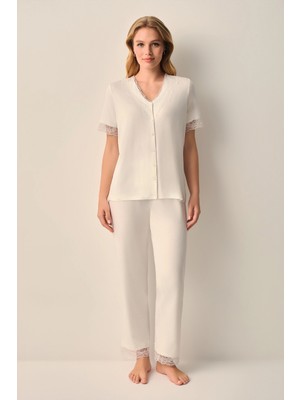 Suwen Ecru Catrine Pajama Set