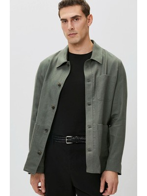 Network Khaki Linen Overshirt
