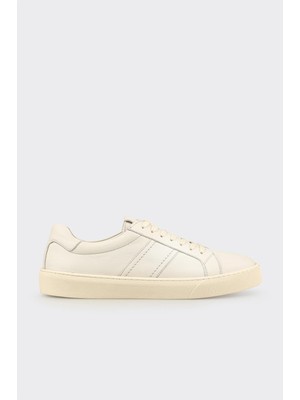 Elle Ecru Leather Men's Sneakers