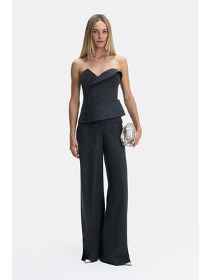 Vakko Anthracite Low-Cut Jumpsuit