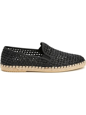 Network Black Men's Leather Espadrilles
