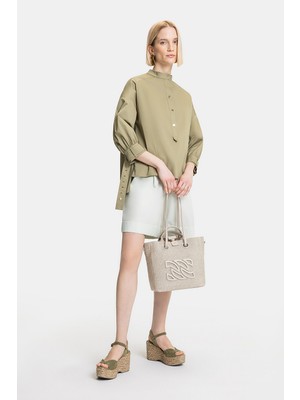 Vakko Mint High-Waist Shorts