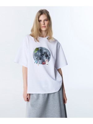 Twist Graphic Print T-Shirt With Patches