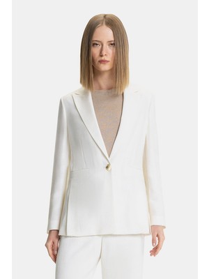 Vakko Ecru Notch Lapel Jacket