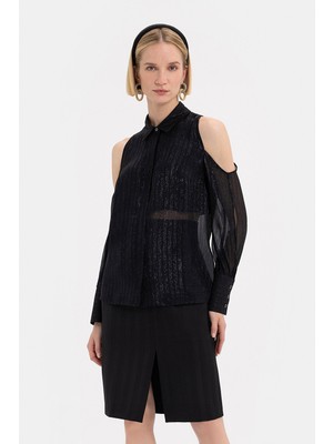 Vakko Black Silk Shirt
