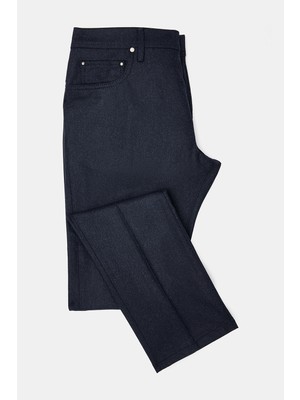 Jacob Cohen Navy Plain Flannel Trousers