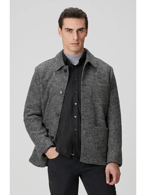 Network Grey Melange Wool Knit Jacket