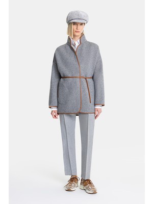Vakko Grey Belted Trousers