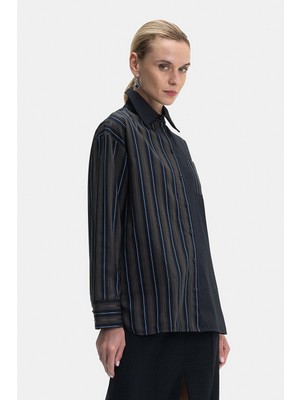 Vakko Black Striped Shirt