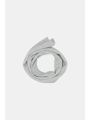 Vakko Light Grey Knit Pattern Scarf