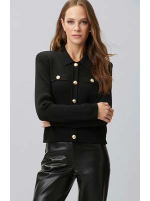 Network Black Striped Knit Jacket