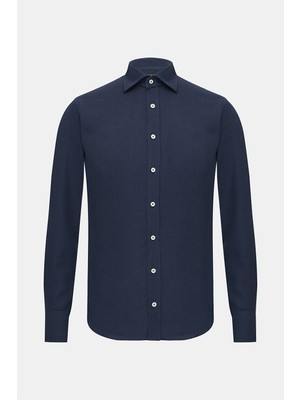 Vakko Cashmere Cotton Twill Casual Shirt