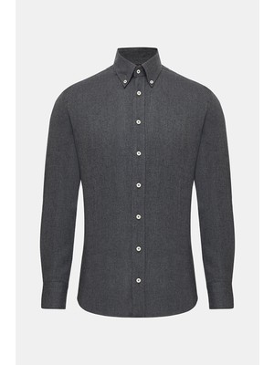 Vakko Herringbone Casual Shirt