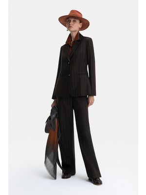 Vakko Brown Straight Leg Trousers
