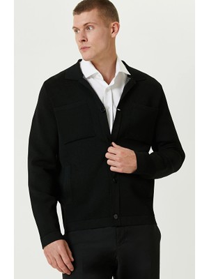 Network Black Double Face Wool Blend Knit Jacket