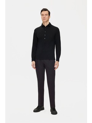 Vakko By PT01 Black Trousers