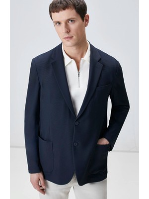 Network Navy Jacquard Knit Jacket