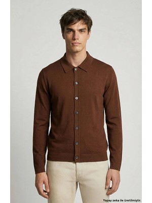 Network Limited Brown Silk Blend Knit Shirt