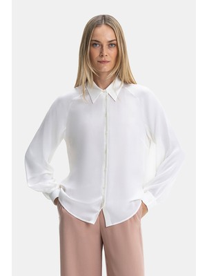 Vakko Ecru Long Sleeve Shirt