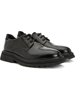 Network Black Men's Brush-Off Leather Shoes