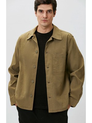 Network Khaki Linen Blend Overshirt