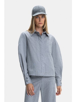 Vakko Grey Shirt Jacket