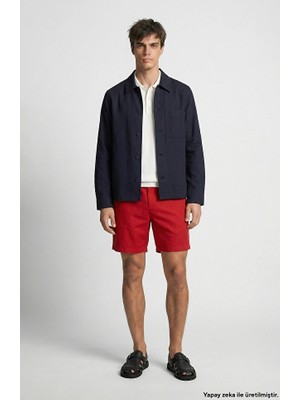 Network Navy Linen Blend Overshirt