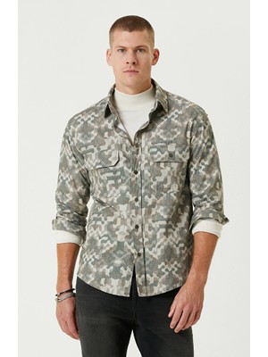 Network Khaki Camouflage Pattern Overshirt